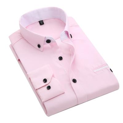 China Anti-pilling Favorable Price Wedding Dress Shirt Pink Men Shirt Cotton Shirt for sale