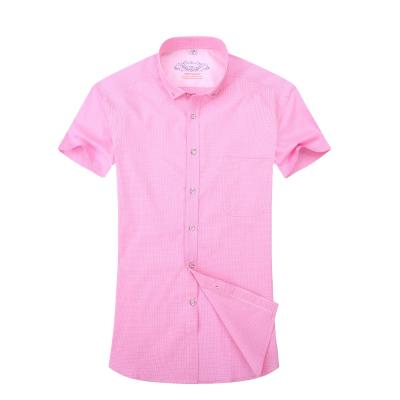 China Cotton Anti-Pilling Short Sleeve Men's Casual Shirts Double Pockets for sale