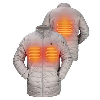 China 2021 Newest Unisex Anti-wrinkle Outdoor Windproof Washable Zippers Heated Down Coat Heating Jacket Winter Jacket for sale