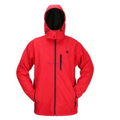 China Plus Size Soft Shell Heated Jacket With Detachable Hood And Battery Pack for sale