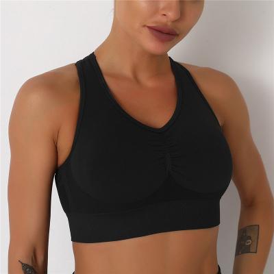 China Fabletics Breathable Sports Bra Yoga Seamless Wear Simple Black All Way Breathable Fabletics Stretch for sale