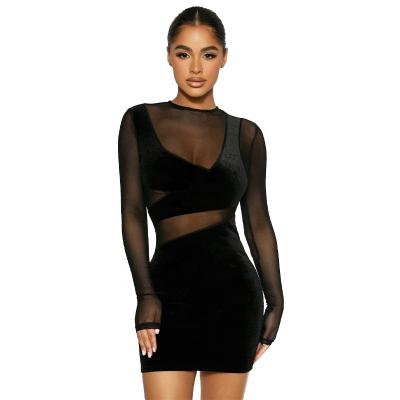 China Breathable worldealshop see mesh style nightclub dress hot women club wear dresses ladies club dress for sale