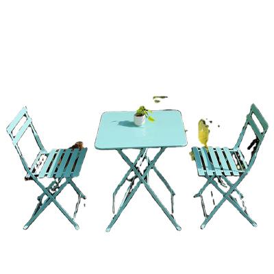 China Durable The Latest Nordic Modern Irony Assets Outdoor Folding Table And Chair Set Led By Fear for sale