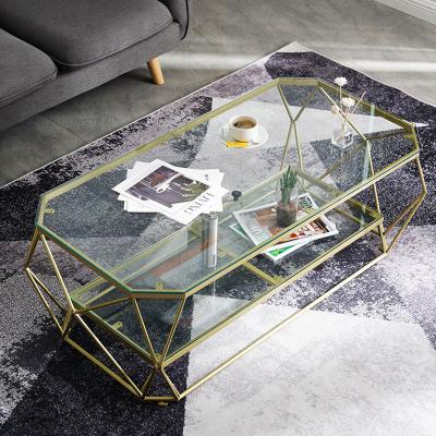 China Factory Direct Hot Sale Modern Living Room Nordic Modern Luxury Glass Coffee Tables for sale