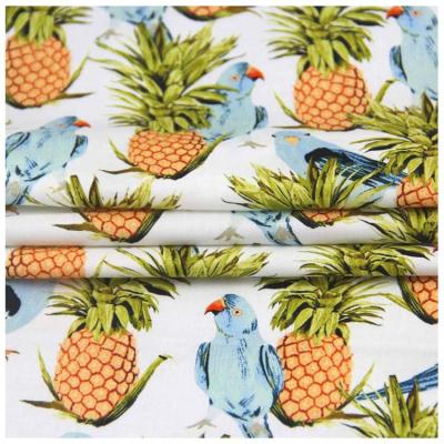 China Breathable Pineapple Pattern Printed 100% Poplin Cotton Textile Material For Apparel Dresses Border Liberty Fabric for sale