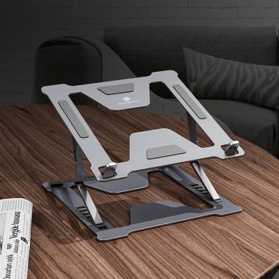 China (Size) Boneruy Office Furniture Height Adjustable Ergonomic Folding Desk Aluminum Stand For Laptop for sale