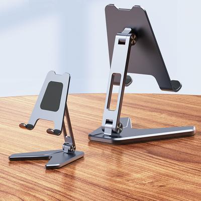 China Aluminum Metal Mobile Phone Tablet Stand Angle Height Fill Desk Phone Cradle Adjustable Foldable Convenient Dock Holder for sale