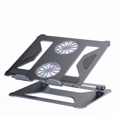 China (Size) Boneruy Destkop Adjustable High Quality Ergonomic Aluminum Alloy Double Layer Adjustable Foldable Laptop Cooling Stand for sale