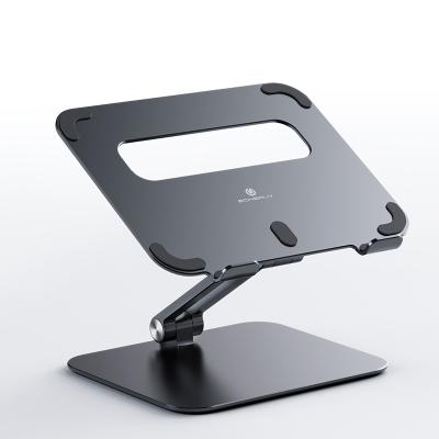 China Boneruy Aluminum Factory Free Standing 180 Degree Rotation Dual Layer Adjustable Foldable Tablet Stand for sale