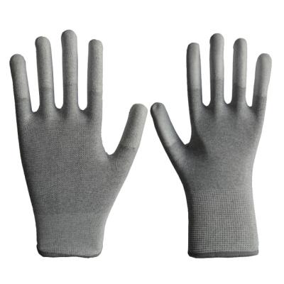 China Breathable Wholesale Carbon Fiber Coated Finger Safety Work Gloves for sale