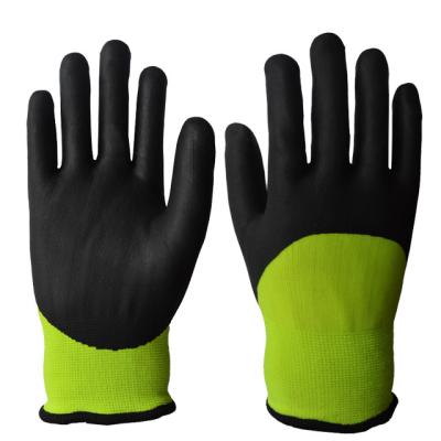 China Durable Winter Black Nitrile Frosted Acrylic Work Gloves for sale