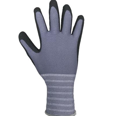 China Factory direct sale 15G anti-slip high quality spandex black frosted work gloves for sale