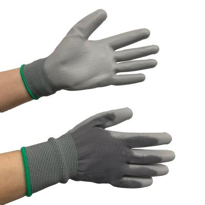 China Safety Work Wholesale 13 Gauge Polyester PU Work Medi-Grip Gloves for sale