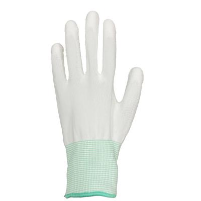 China Industry Factory Direct Selling White PU Coated Garden Polyester PU Safety Working Gloves for sale