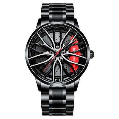 China Day/Date Quartz NEKTOM Custom Watch Men Fashion Sport Rim Watches Steel Strap Car TE-37 Wheel Hubs Watch for sale