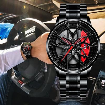 China Nektom Day/Date BMVV Car Wheel Watch Rotating Wheel Brand Watch Stainless Steel Strap Wrist Quartz Watch for sale