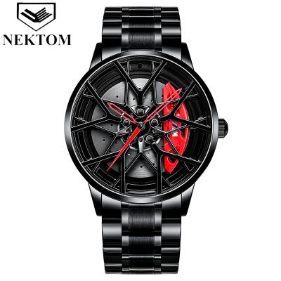 China NEKTOM day/date watch for wrist watch wholesale quartz watch men's rim logo factory direct sales custom car wheel watch for sale