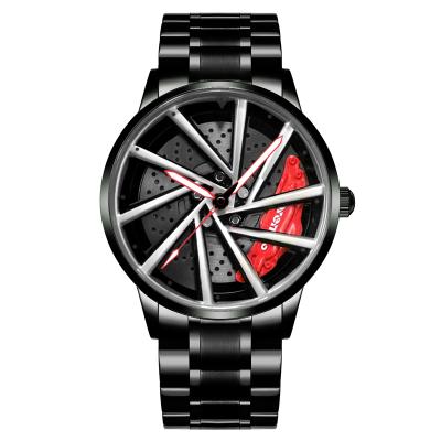 China Day/Date Factory Stainless Steel Wrist Watch Car Multi Wheel Watch for sale