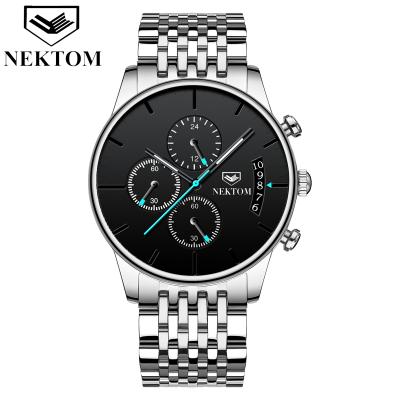 China Nektom 2021 new men's watches day/date fashion quartz watches cheap waterproof steel release strap men watches wholesale for sale