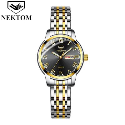 China NEKTOM New Fashion Hollow Day/Date Big Dial Men's Watch Calendar Multifunction Sports Watch Quartz Waterproof Watch for sale