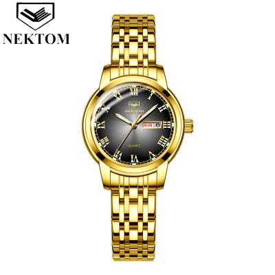 China Day/Date NEKTOM watches famous brand luxury senior men's fashion casual dress watch milanese band military quartz wristwatches for sale