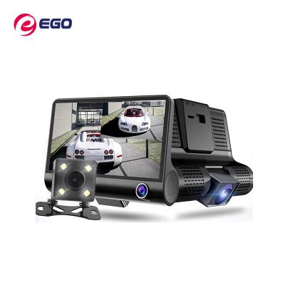 China NIGHT VISION EGO 2022 4.0 Inch IPS Screen HD 1080P Night Vision Dash Cam 3 Lens Dashcam 4 Inch Car Dvr for sale