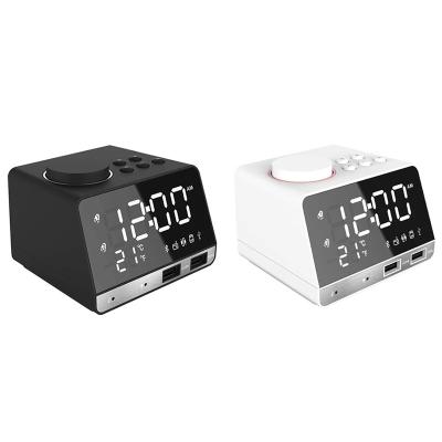 China Modern New Design Temperature Display With USB Ports BLE K11 Mirror Digital Speaker Alaram Radio Clock for sale