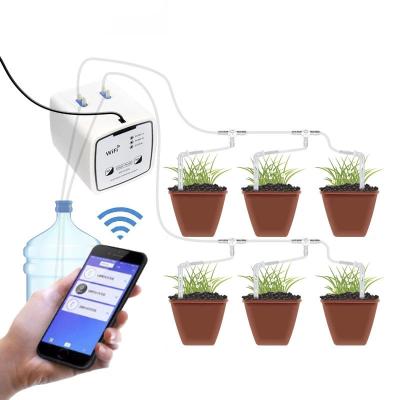 China Smart APP Phone Flower Plant Water Irrigation Timer Smart WIFI Automatic Double Pump For Garden Hose for sale