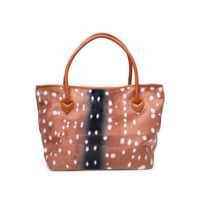 China Free Shipping Women Daily Use Tote Rainbow Print Canvas Handbag Totebag For Women DMA7684 for sale