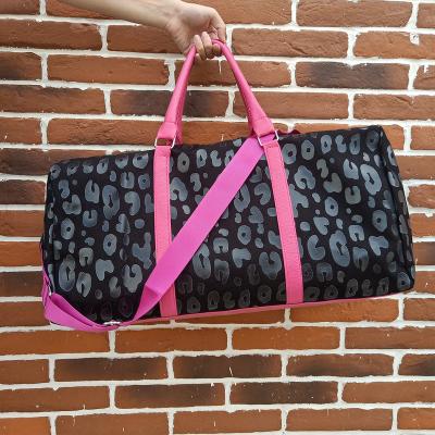 China 1 Lot Large Capacity Women's Duffel Bag Leopard NATIONAL Free Shipping Custom Travel Tote Bag DMA71065 for sale