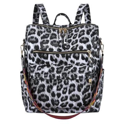 China Serape waterproof leopard custom printed monogram wholesale women fashion leather backpack D71404 for sale