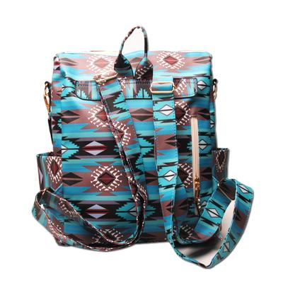 China Aztec Waterproof Cowhide College School Leather Backpack Weekender PU Guitar Strap Bags Rucksack D71404 for sale