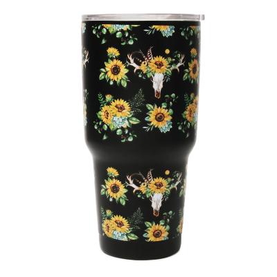 China Sunflower 30oz Sustainable Stainless Steel Tumblers Travel Cup Coffee Mug Insulated DMA61175 for sale