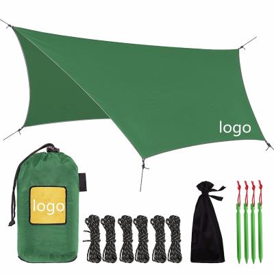 China Lightweight Portable Waterproof Camping Fly Large Tarp Shelter Sunshade Tarp Hammock Rain Fly Tarp Rain Fly for sale