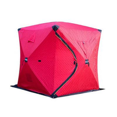 China Popular Thickened Inflatable Tent Oxford Tent Fiberglass Cotton Winter Ice Fishing Tent Convenient Two Person Outdoor 3 Layer Fabric for sale