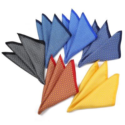 China 100% Polyester Printed Men Suit 33CM Popular Geometric Pattern Pocket Squares Handmade Multicolor Optional For Wholesale for sale