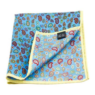 China Chinese Wholesale High Quality Neckland 100% Silk Twill 100% Silk Screen Printed Classic Polka Dot Handmade Men's Paislay Handkerchief for sale