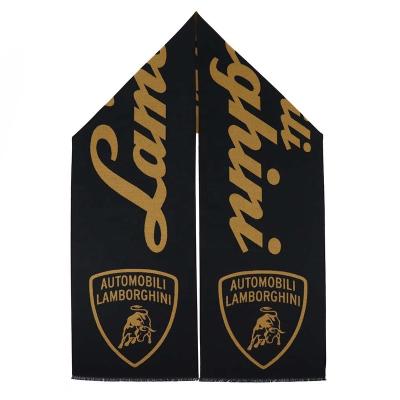 China Custom Black Polyester Viscose Warm Winter Logo Scarves Fashion Car Logo Scarves Double Color Design Soft Soft Feeling Large for sale