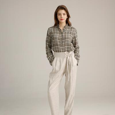 中国 Women'S Drawstring Paperbag Harem Pants 販売のため