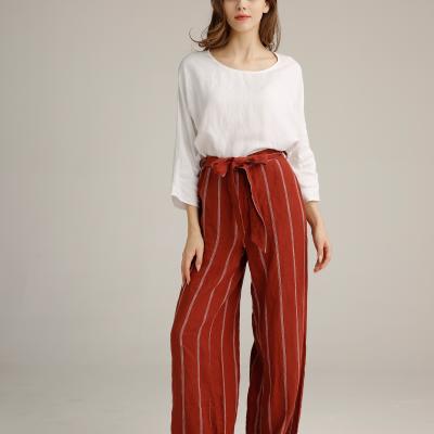 Chine Le pantalon des femmes, 100%linen, ceinture de maintien, handfeeling doux, barre le pantalon à vendre