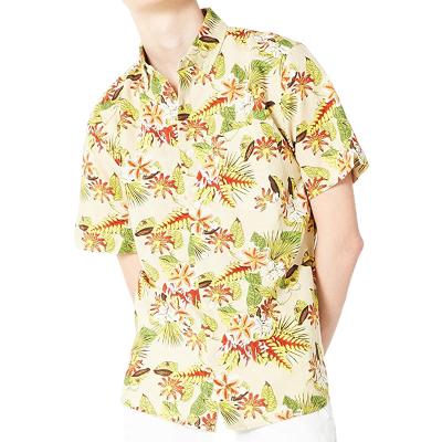 China Botón del ajuste cómodo del serenidad de las camisas de los hombres de lino tropicales de la mezcla de algodón encima de las camisas en venta