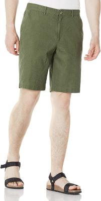 China O cordão 10 do short de Olive Zipper Closure Mens Linen avança o short Inseam à venda