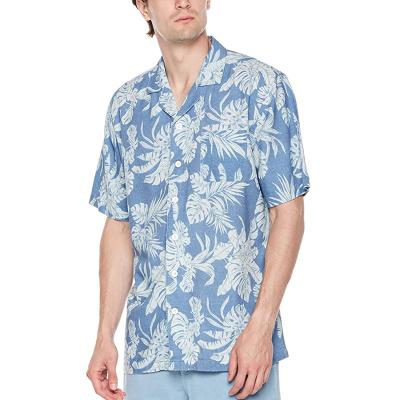 China Vintage 45% Viscose Hawaiian Mens Casual Short Sleeve Shirts Button Up Relaxed Fit for sale