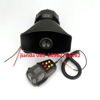 China Plastic Car Siren With 100W Megaphone Horn 12v Multi Tone Cable Megaphone 7 Tone Horn for sale