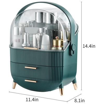 China Dustproof And Waterproof Cosmetics Makeup Storage Box Skin Care Organizers With Lid And Drawers Vanity Organizer for sale