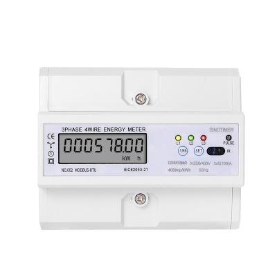 China RS485 220/380V 5-100A 3 Phase 4 Wire Din Rail Energy Meter Digital Power Factor Monitor with Current Voltage Frequency Display DDS578MR for sale