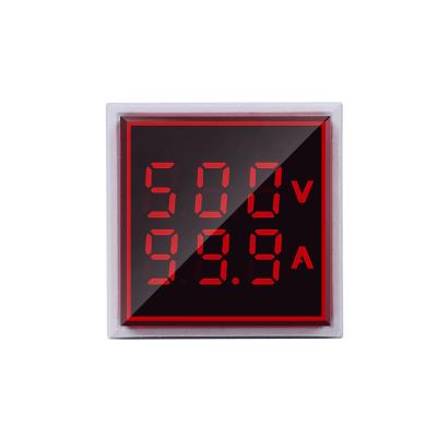 China Current Combo Voltage Gauge Square LED Digital Voltmeter Ammeter Light Signals Volt Voltage Meter Indicator Tester Measuring AC 60-500V 0-100A for sale