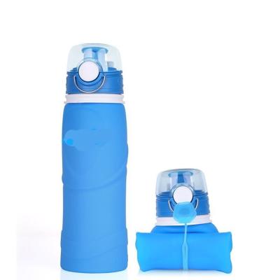 China Viable Wholesale Portable Colorful Sports Accessories Gym Silicone Collapsible Water Bottle for sale