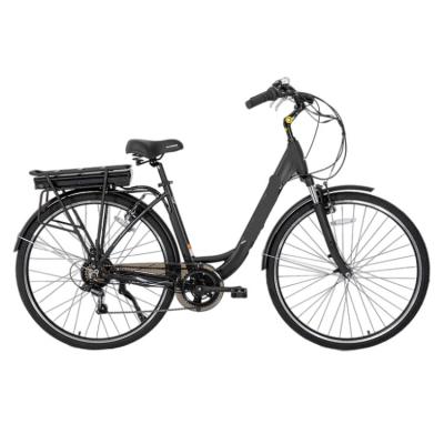 China High Quality Aluminum Alloy Black 700c Ladies Urban 250w Step Through City Electric Bike With 7 Speeds for sale