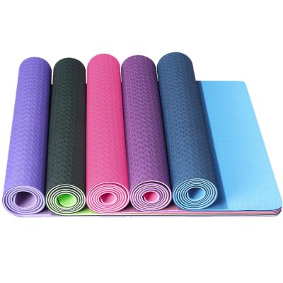 China Non-slip Eco-friendly Non-slip Fitness Breathable Exercise Waterproof 6mm Roll Double Color Tape Yoga Mat for sale